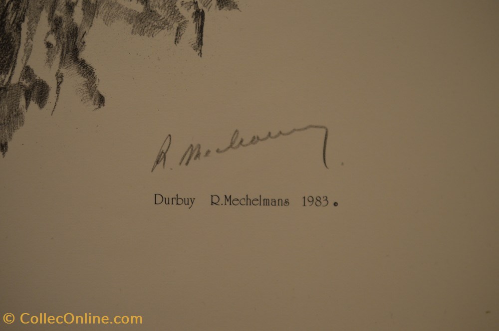 DHAM/Litho/RM/001 - R. Mechelmans, Lithographie de Durbuy 4 art antiquites lithographies serigraphie dham litho rm 001 r mechelmans lithographie de durbuy