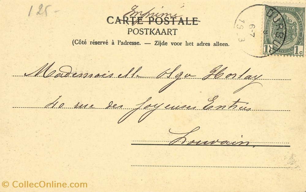 cartes postales europe belgique dham cp caerd 0189