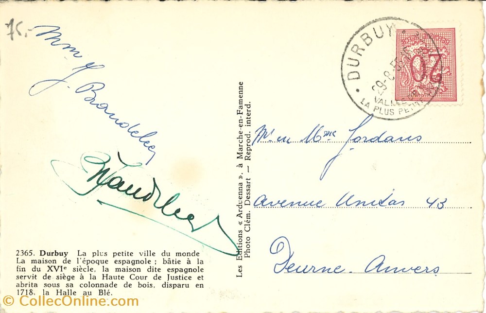cartes postales europe belgique dham cp caerd 0030
