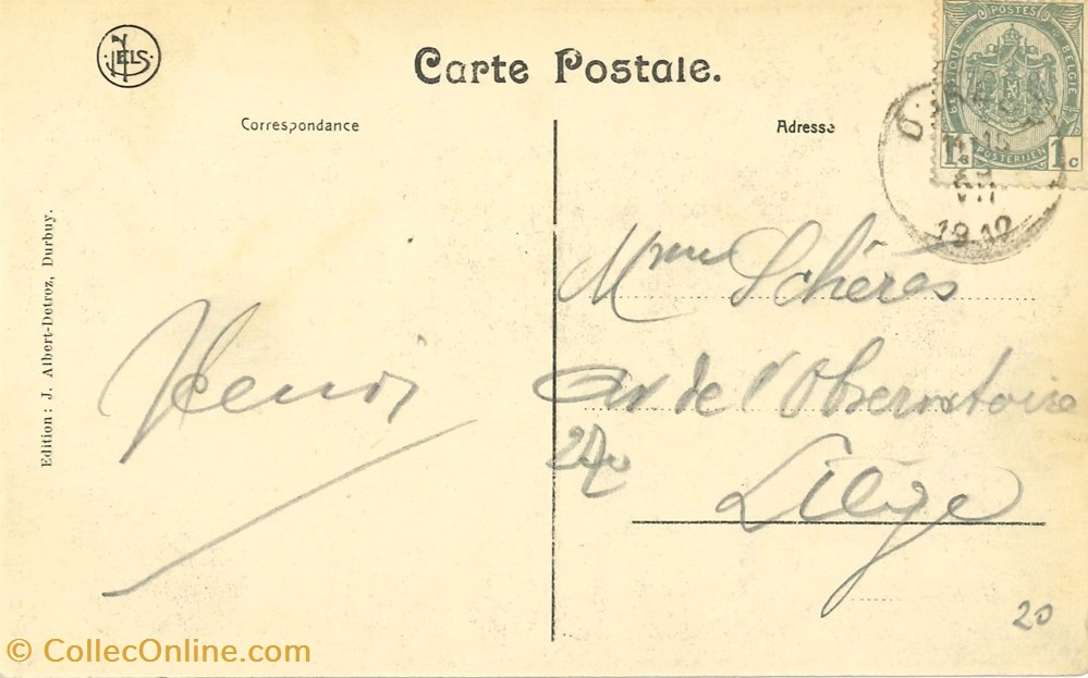 cartes postales europe belgique dham cp caerd 0213