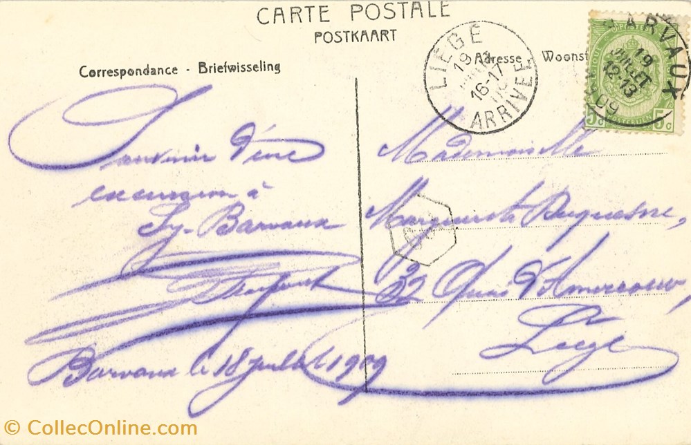 DHAM/CP/Caerd/0198 cartes postales europe belgique dham cp caerd 0198