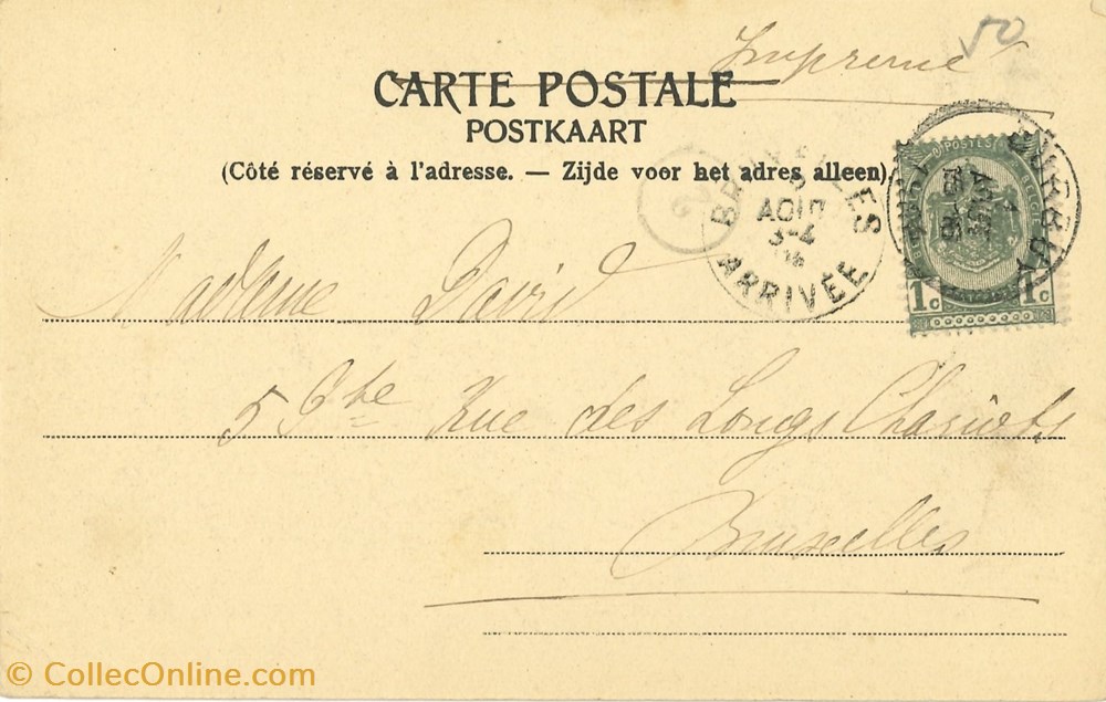 cartes postales europe belgique dham cp caerd 0201
