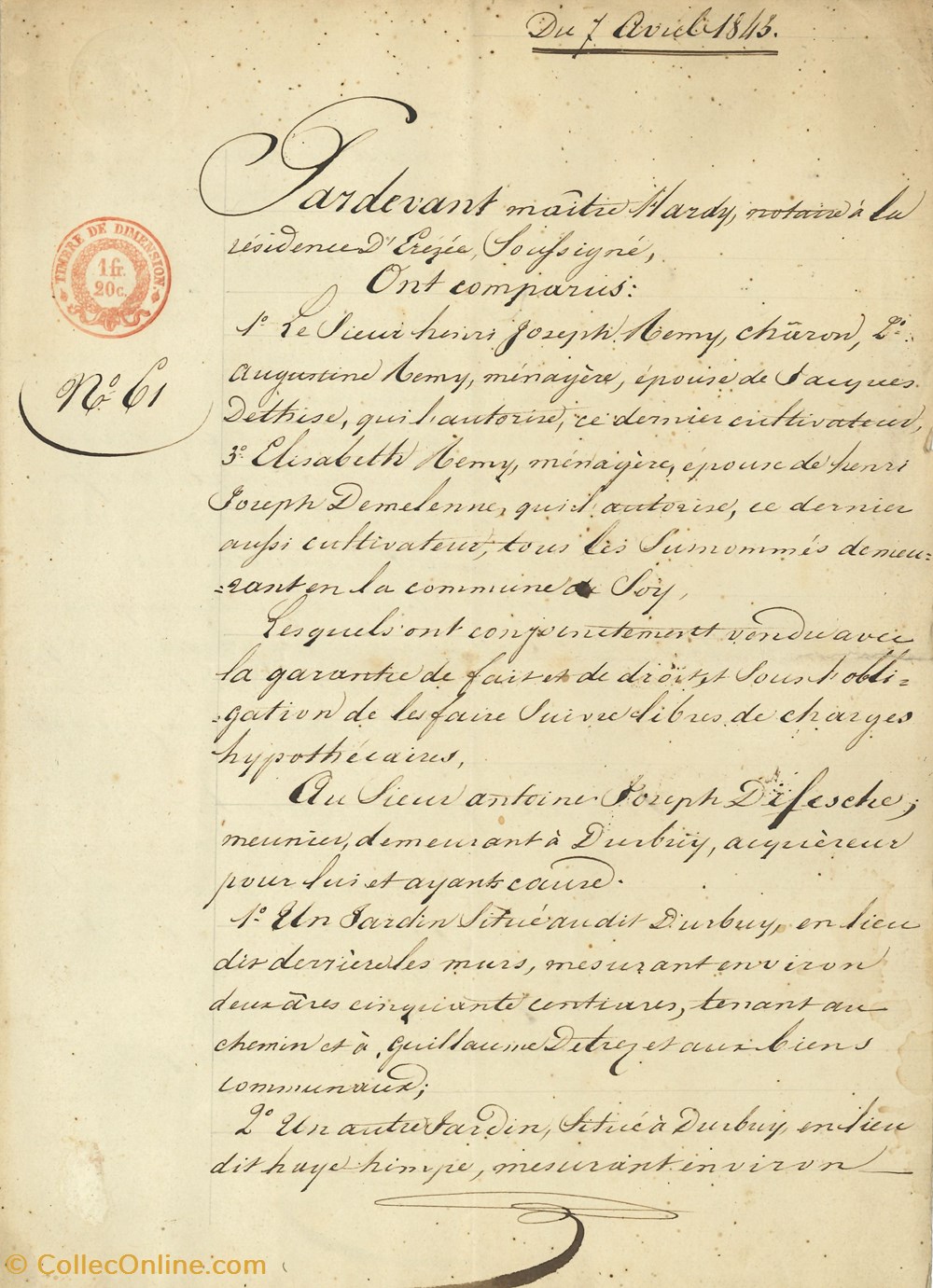 documents anciens historiques dham arch 19 0003 document notarial