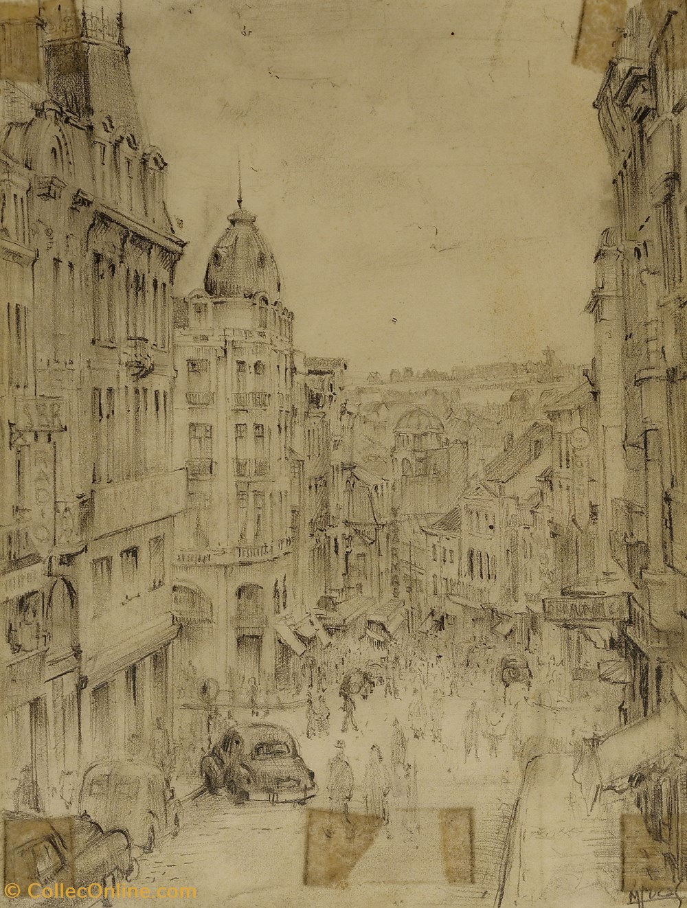DHAM/Des/ML/35-48/14 - M. Lucas, Vers la Ville Basse art antiquites peintures dessins dham des ml 35 48 14 m lucas vers la ville basse