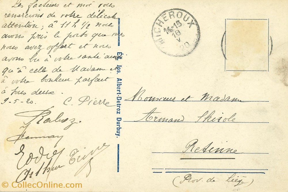 cartes postales europe belgique dham cp caerd 0039