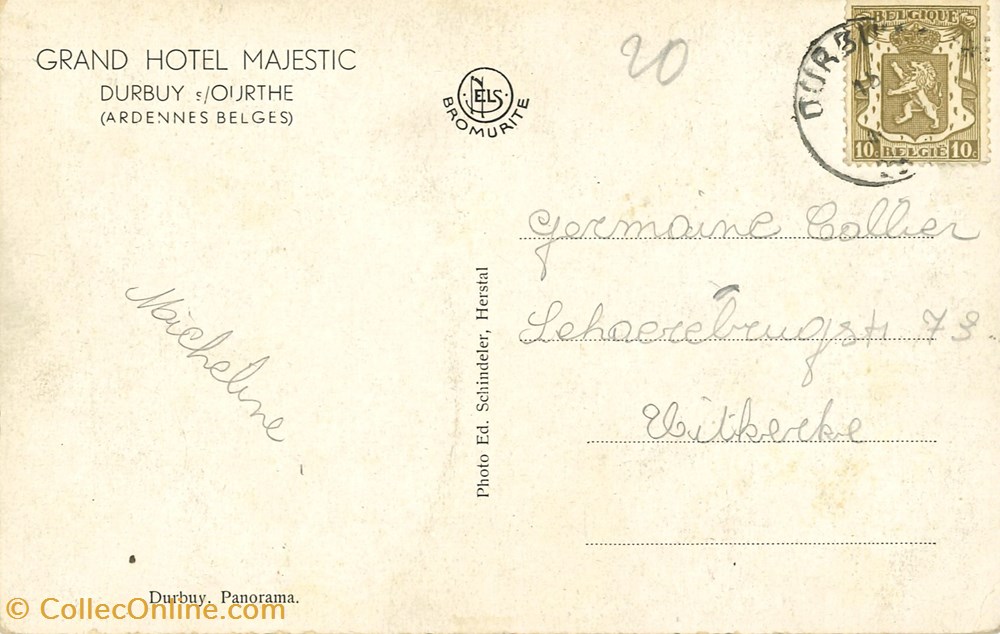 cartes postales europe belgique dham cp caerd 0036
