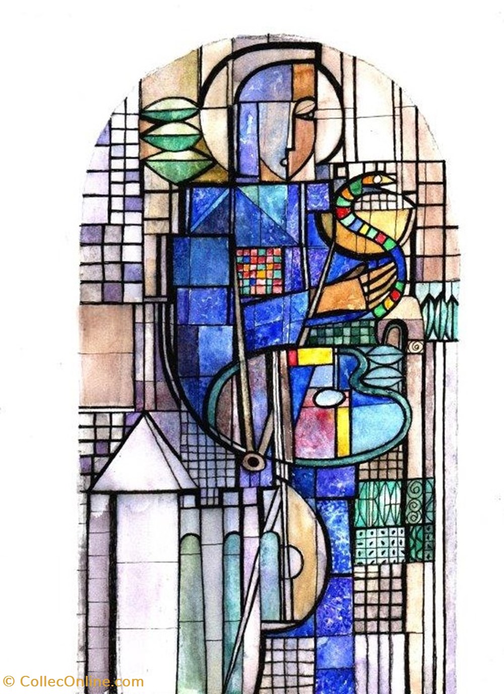 DHAM/Des/GL/002 - G. Laloux, La Jeunesse 01 (Dessin préparatoire) art antiquites peintures dessins techniques mixtes dham des gl 002 g laloux la jeunesse 01 dessin preparatoire