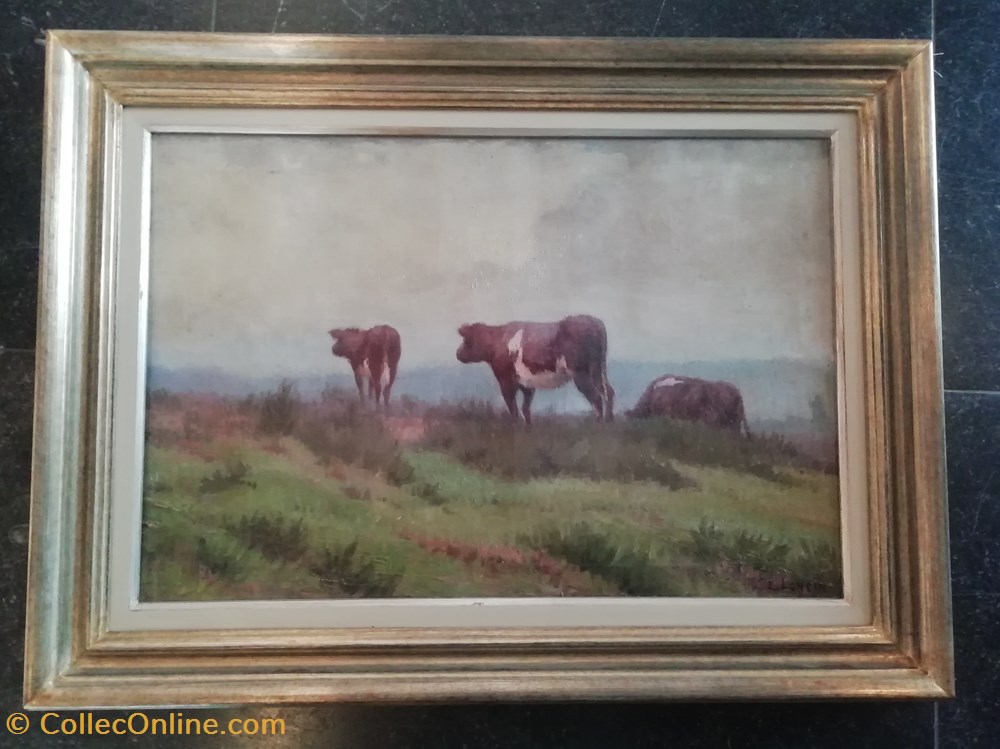 DHAM/Peint/LdL/004 - Louis de Loncin, Vaches au pré 02 art antiquites peintures dessins dham peint ldl 004 louis de loncin vaches au pre 02