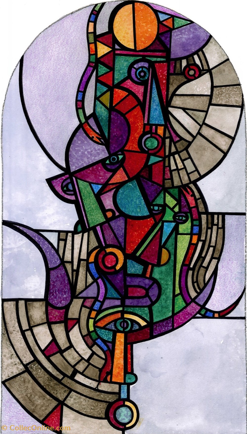 DHAM/Peint/GL/008 - G. Laloux, Les Walpurgis (Projet Final) art antiquites peintures dessins dham peint gl 008 g laloux les walpurgis projet final