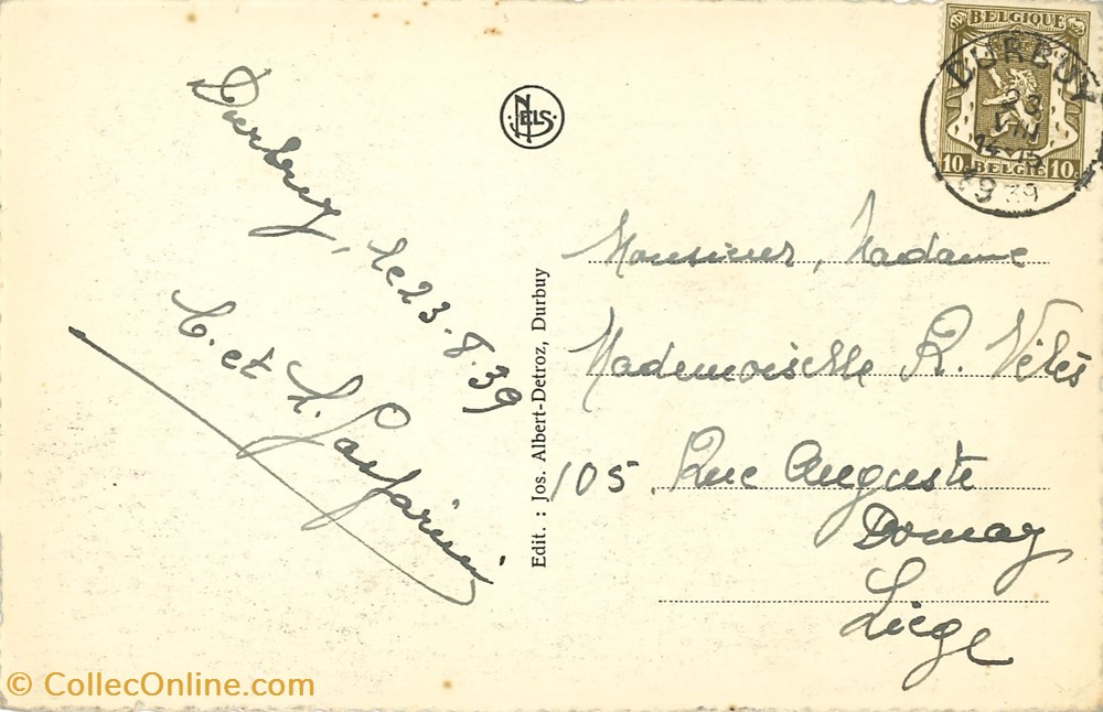 DHAM/CP/Caerd/0183 cartes postales europe belgique dham cp caerd 0183
