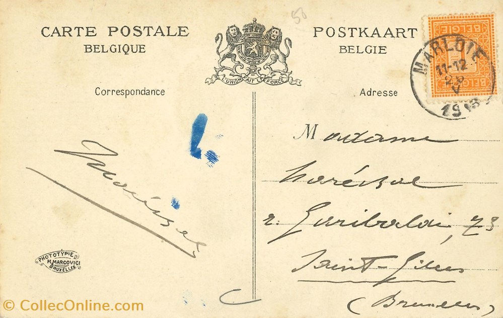 cartes postales europe belgique dham cp caerd 0112