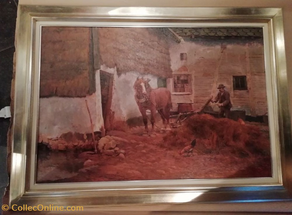 DHAM/Peint/LdL/012 - Louis de Loncin, Basse Cour Animée art antiquites peintures dessins dham peint ldl 012 louis de loncin basse cour animee