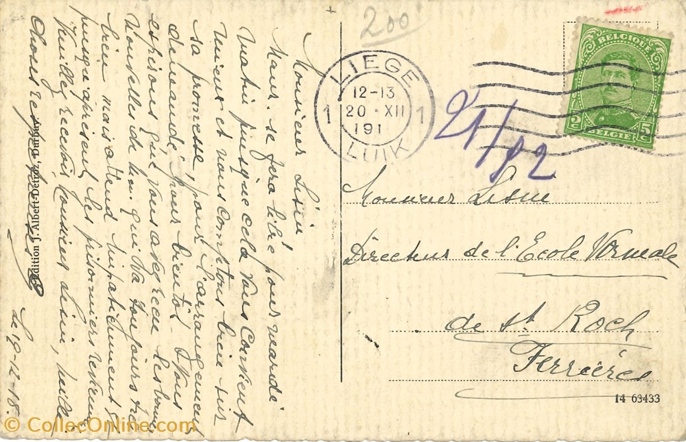 DHAM/CP/Caerd/0034 cartes postales europe belgique dham cp caerd 0034