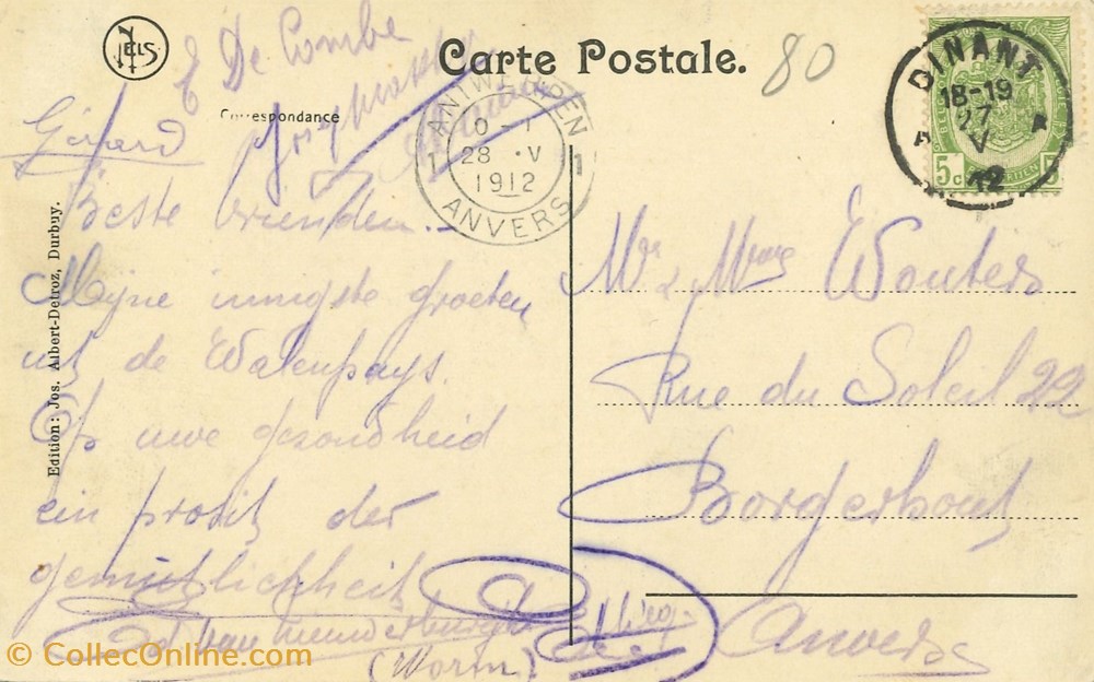 cartes postales europe belgique dham cp caerd 0146