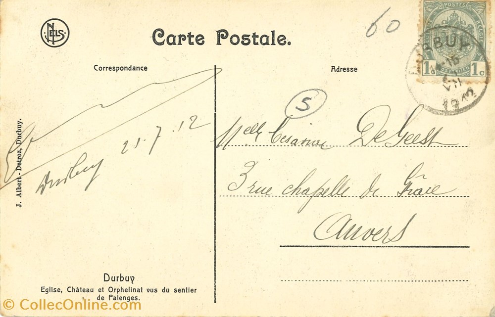cartes postales europe belgique dham cp caerd 0048