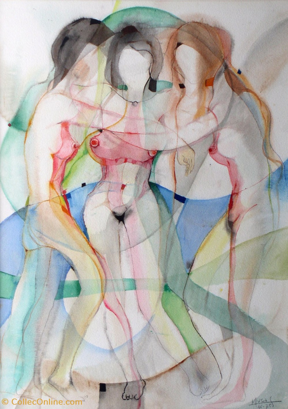 DHAM/Peint/ML/59 - M. Lucas, Les Trois Grâces art antiquites peintures dessins dham peint ml 59 m lucas les trois graces