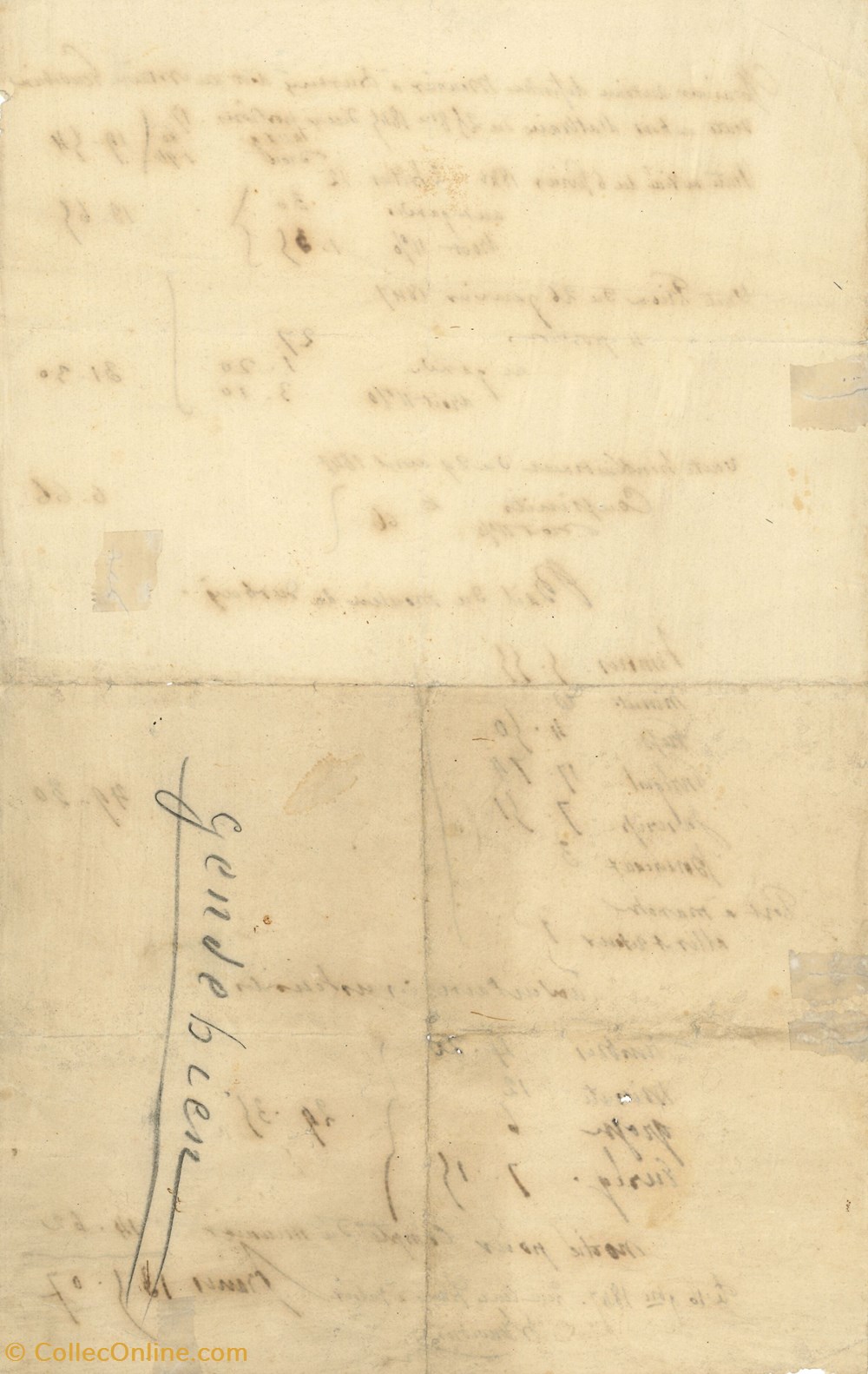 DHAM/Arch/19/0006 - Liste de reçus documents anciens historiques dham arch 19 0006 liste de recus