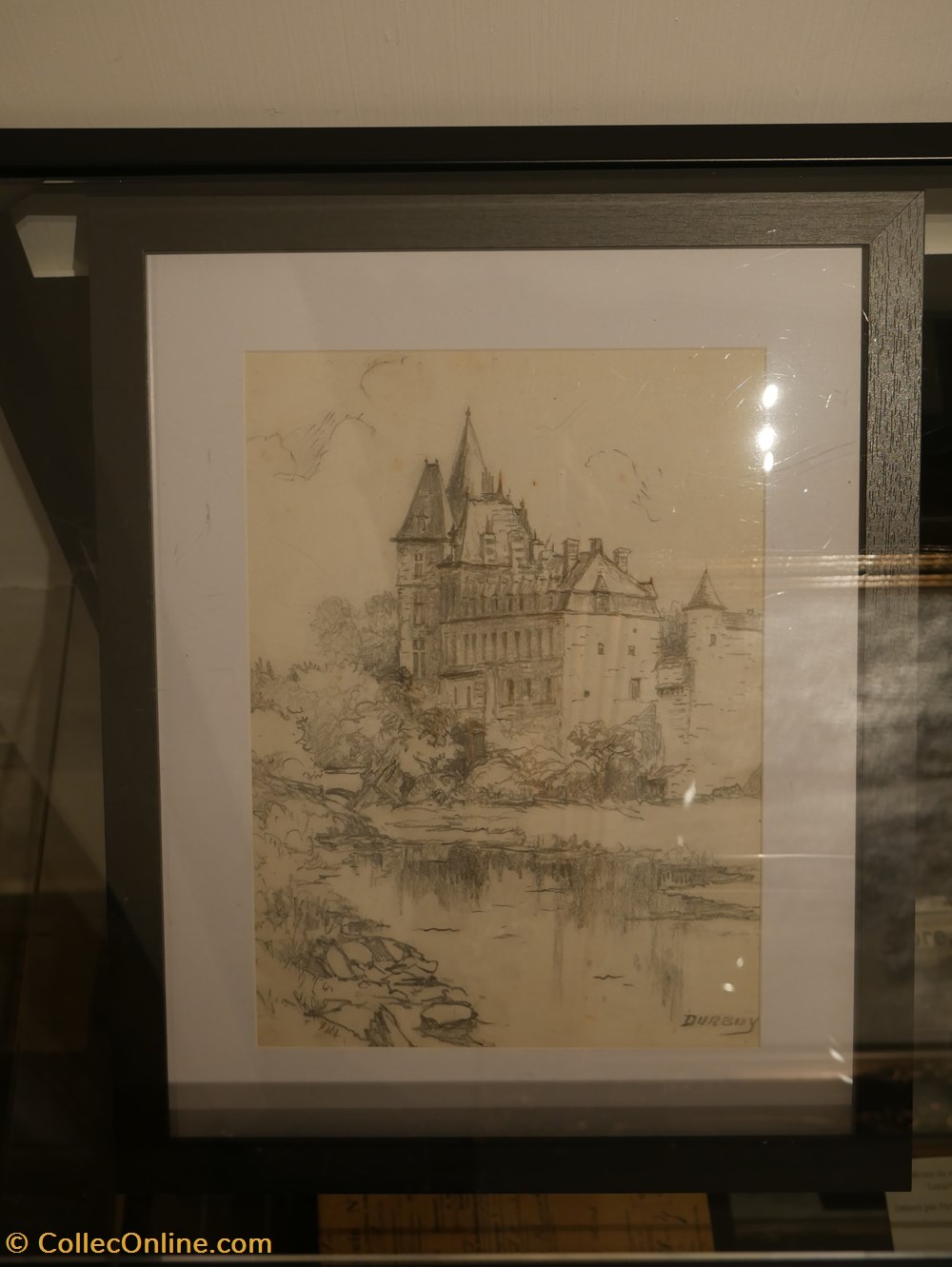 DHAM/Des/LS/001 - Léon Sougné, Vue sur le château de Durbuy art antiquites peintures dessins dham des ls 001 leon sougne vue sur le chateau de durbuy