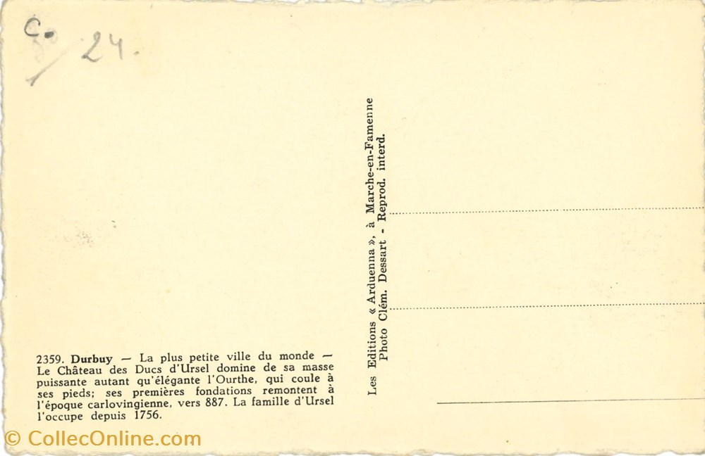 DHAM/CP/Caerd/0050 cartes postales europe belgique dham cp caerd 0050