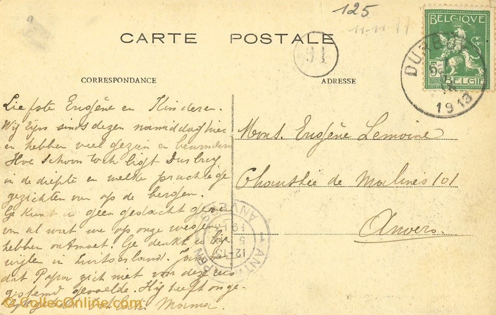 DHAM/CP/Caerd/0057 cartes postales europe belgique dham cp caerd 0057