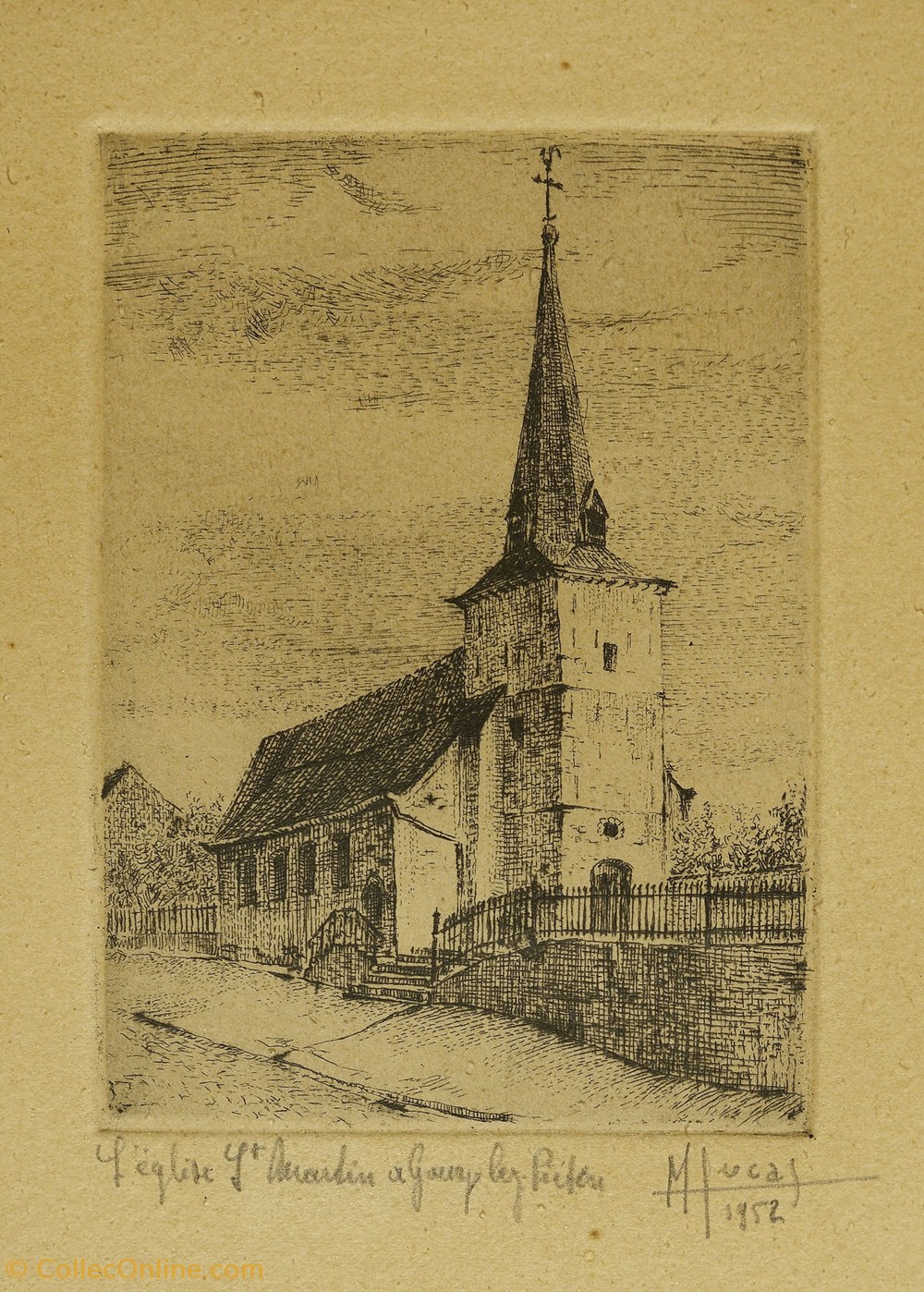 DHAM/Des/ML/35-48/02 - M. Lucas, Eglise de Gouy Lez Piétons art antiquites estampes gravures dham des ml 35 48 02 m lucas eglise de gouy lez pietons