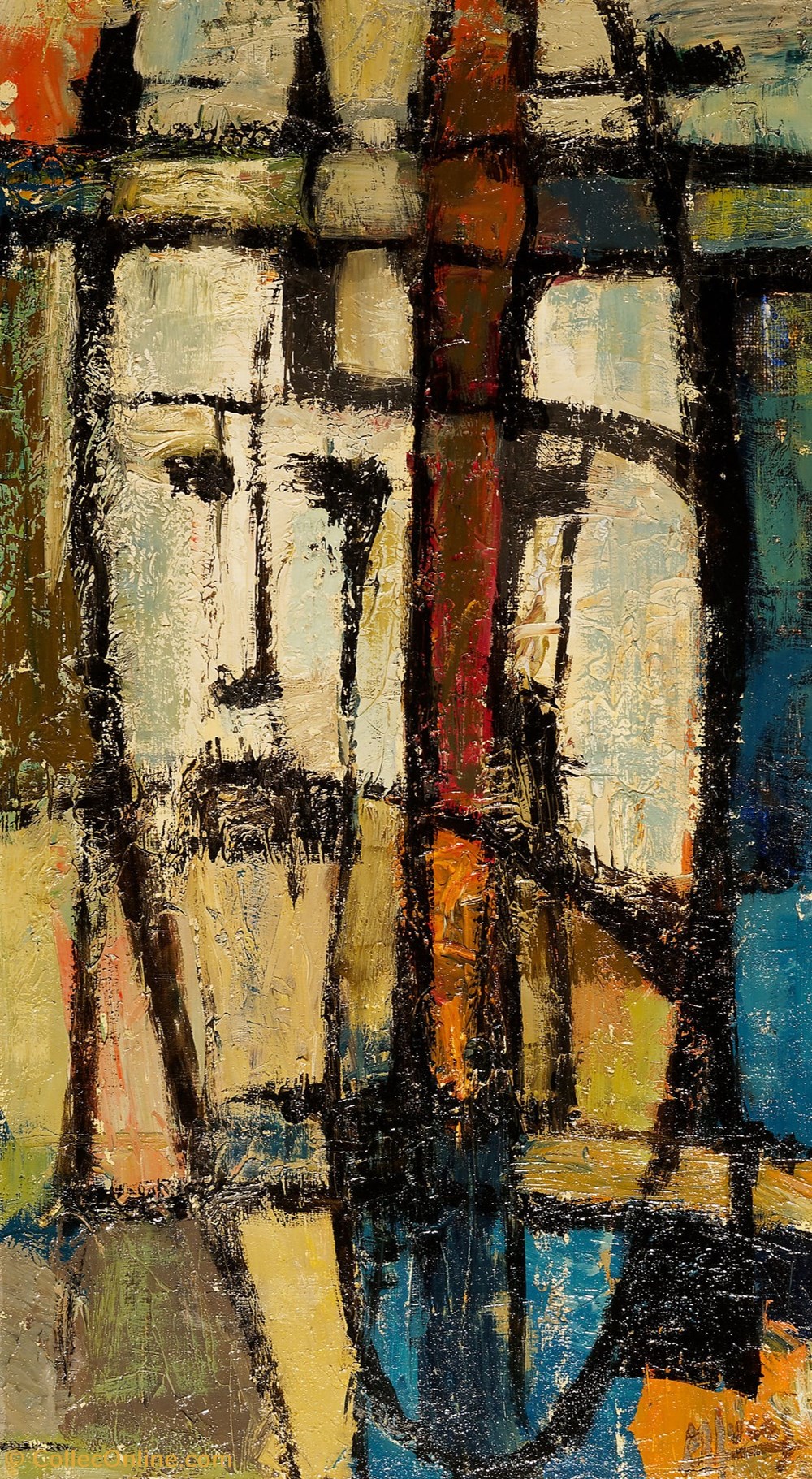 DHAM/Peint/ML/10 - Marcel Lucas, Chemin de Croix 4. Jésus rencontre sa mère art antiquites peintures dessins dham peint ml 10 marcel lucas chemin de croix 4 jesus rencontre sa mere