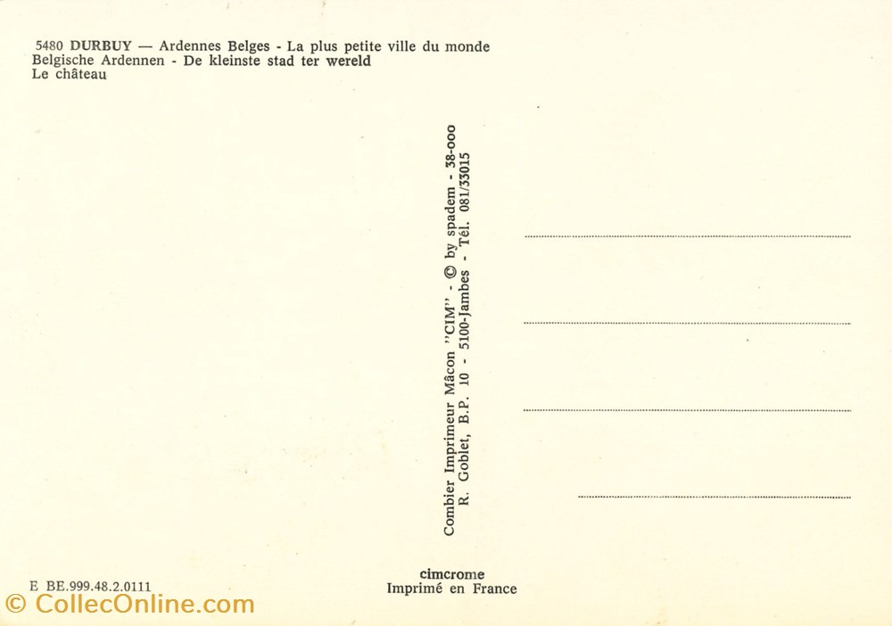 DHAM/CP/Caerd/0167 cartes postales europe belgique dham cp caerd 0167