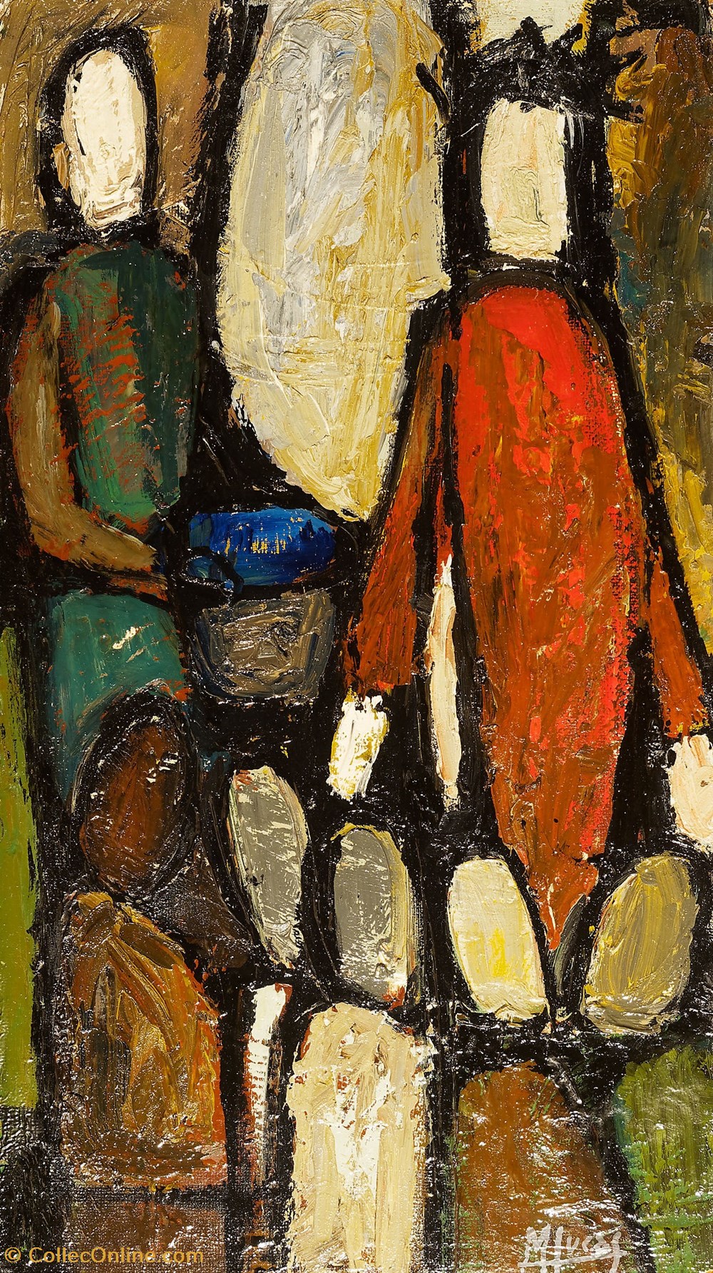 art antiquites peintures dessins dham peint ml 07 m lucas chemin de croix 1 jesus est condamne a mort