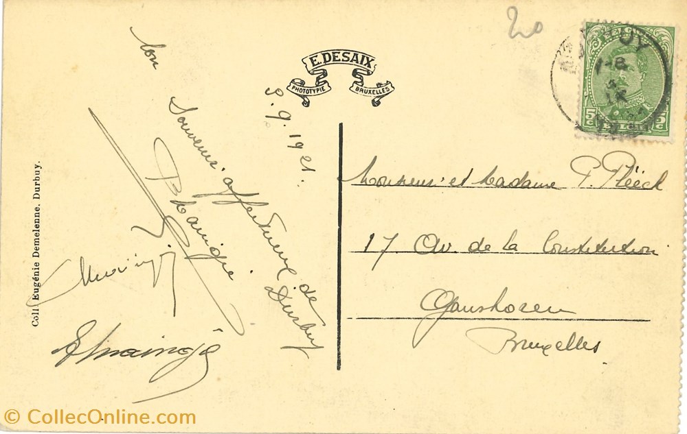 cartes postales europe belgique dham cp caerd 0164