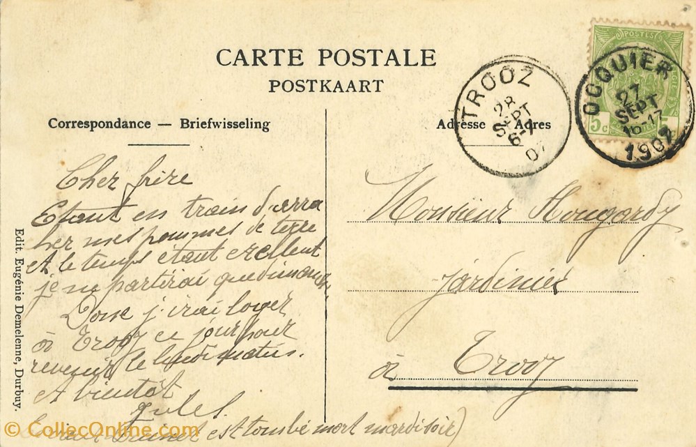 DHAM/CP/Caerd/0007 cartes postales europe belgique dham cp caerd 0007