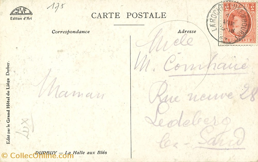 cartes postales europe belgique dham cp caerd 0019