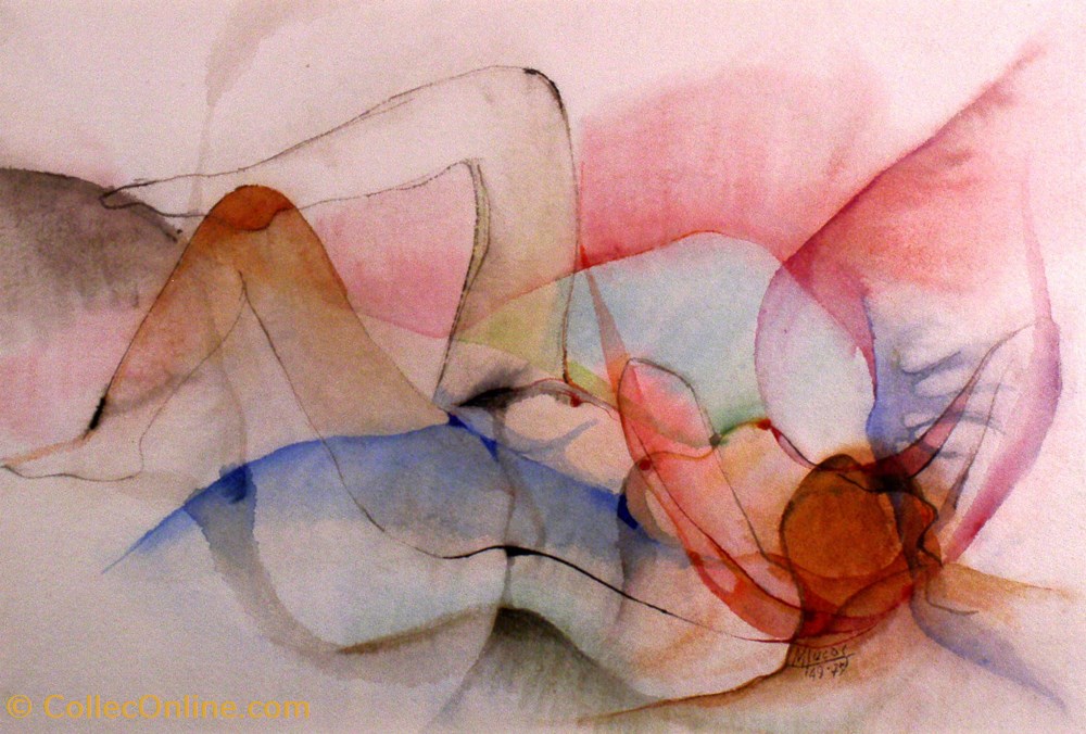 DHAM/Peint/ML/57 - M. Lucas, Nu allongé art antiquites peintures dessins dham peint ml 57 m lucas nu allonge
