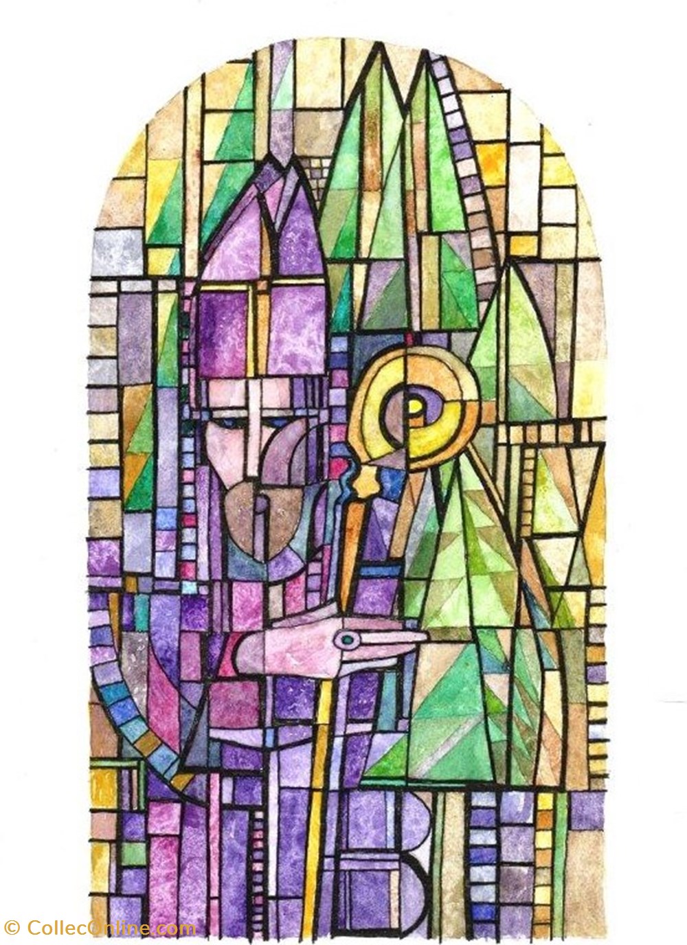 art antiquites peintures dessins techniques mixtes dham des gl 014 g laloux saint boniface dessin preparatoire