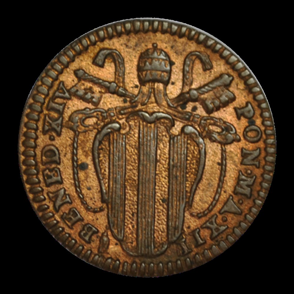 Benoit XIV Quattrino 1752 monnaies benoit xiv quattrino 1752