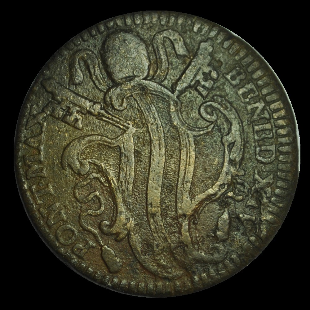 Benoit XIV Baiocco 1756 monnaies benoit xiv baiocco 1756
