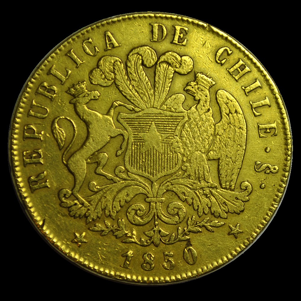 Chili 8 Escudos 1850 monnaies chili 8 escudos 1850