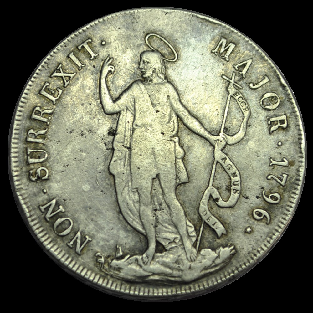 ITALIE - LIGURIE 8 Lire St Jean-Baptiste 1796 Gênes monnaies italie ligurie 8 lire st jean baptiste 1796 genes