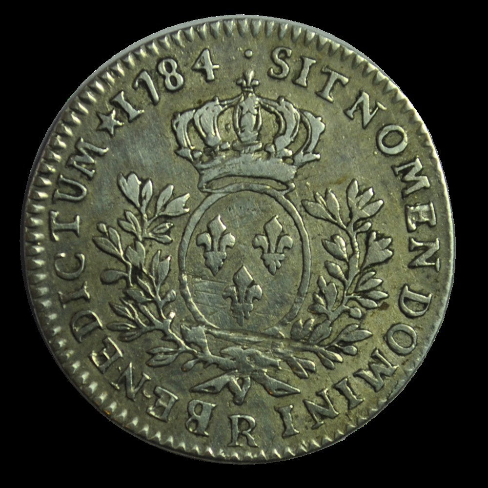 LOUIS XVI Cinquième d'écu aux branches d'olivier 1784 R monnaies louis xvi cinquieme ecu aux branches olivier 1784 r