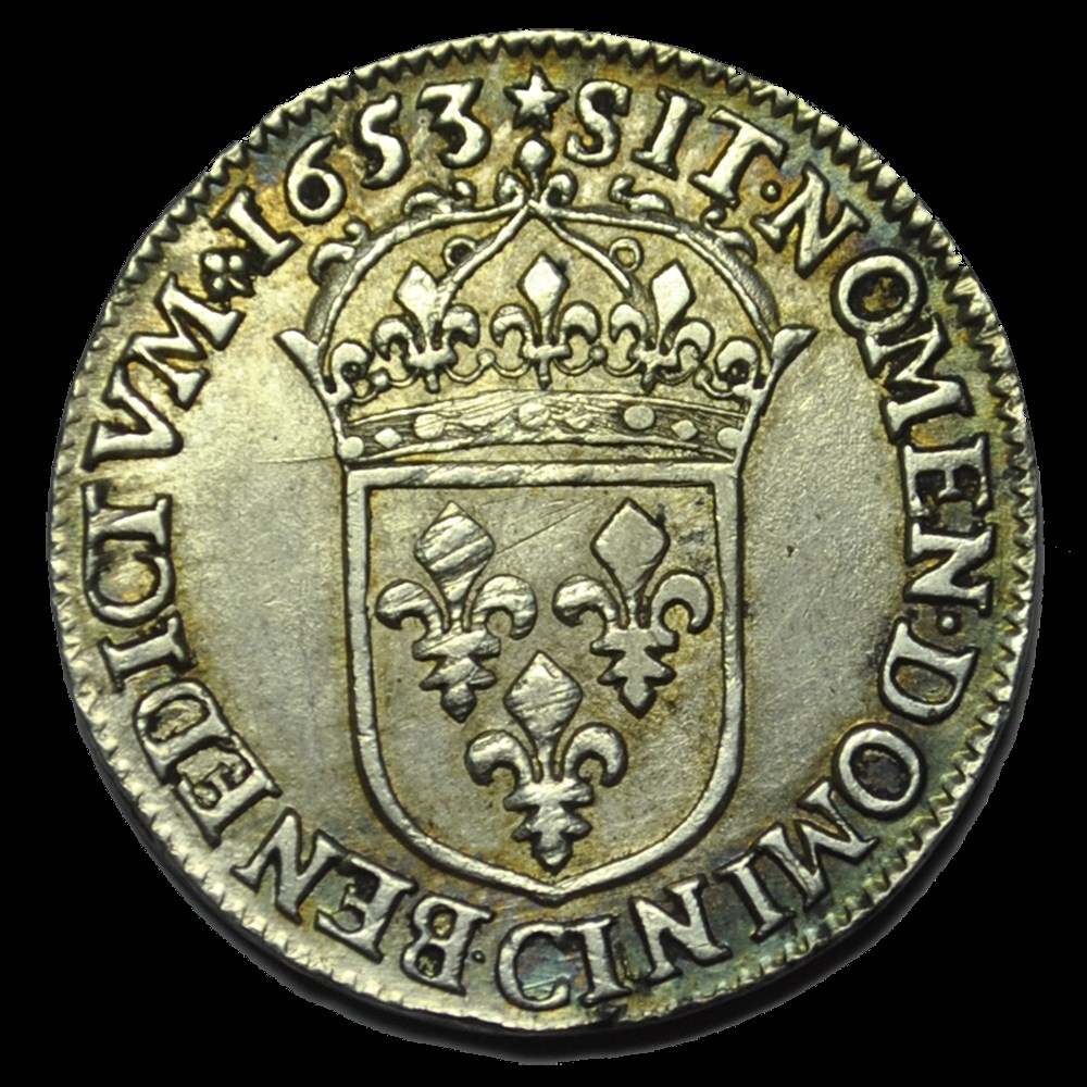 Louis XIV demi-écu à la meche longue 1653 C monnaies louis xiv demi ecu a la meche longue 1653 c