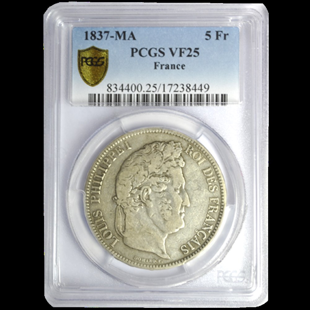 5 Francs Louis-Philippe 1837 MA monnaies 5 francs louis philippe 1837 ma