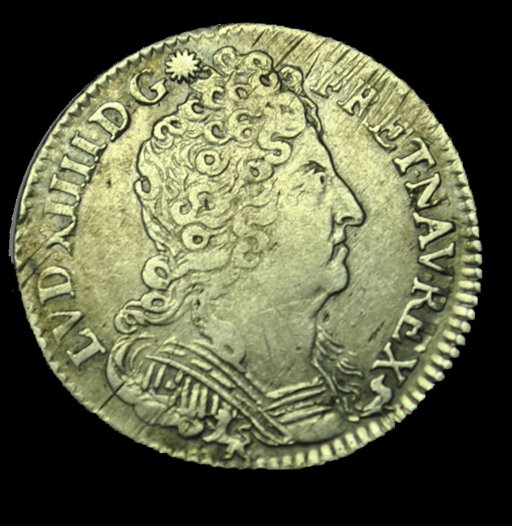 LOUIS XIV Dixième d'écu aux trois couronnes 1710 9 monnaies louis xiv dixieme ecu aux trois couronnes 1710 9