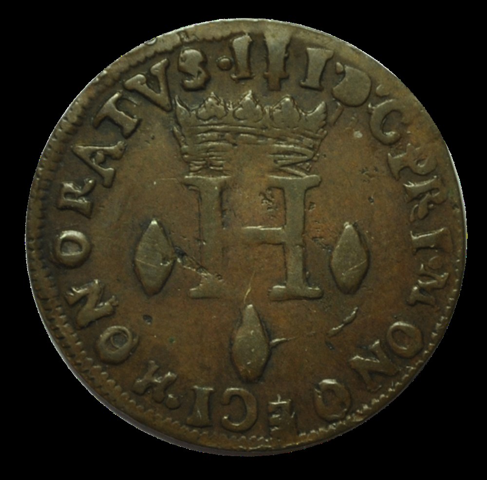 Honoré III de Monaco 1735 8 Denier monnaies honore iii de monaco 1735 8 denier