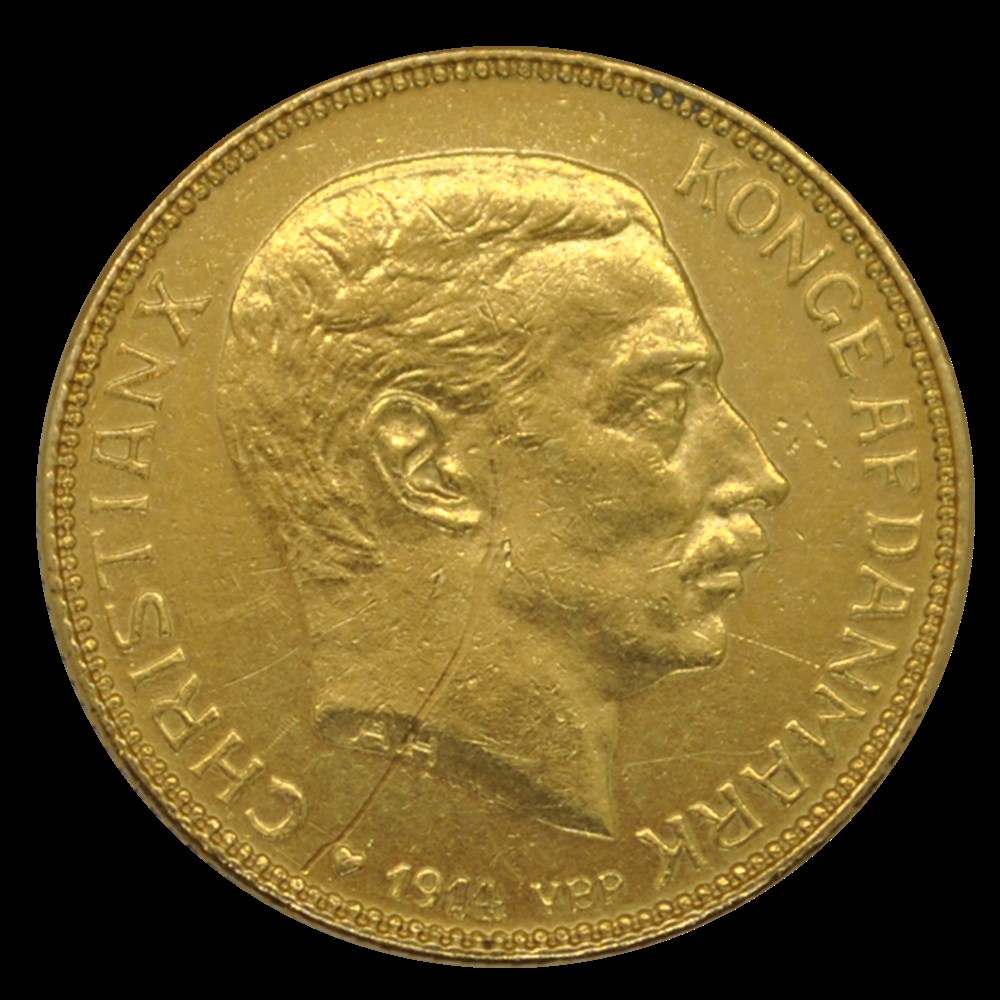 Christian X 20 kroner 1914 monnaies christian x 20 kroner 1914
