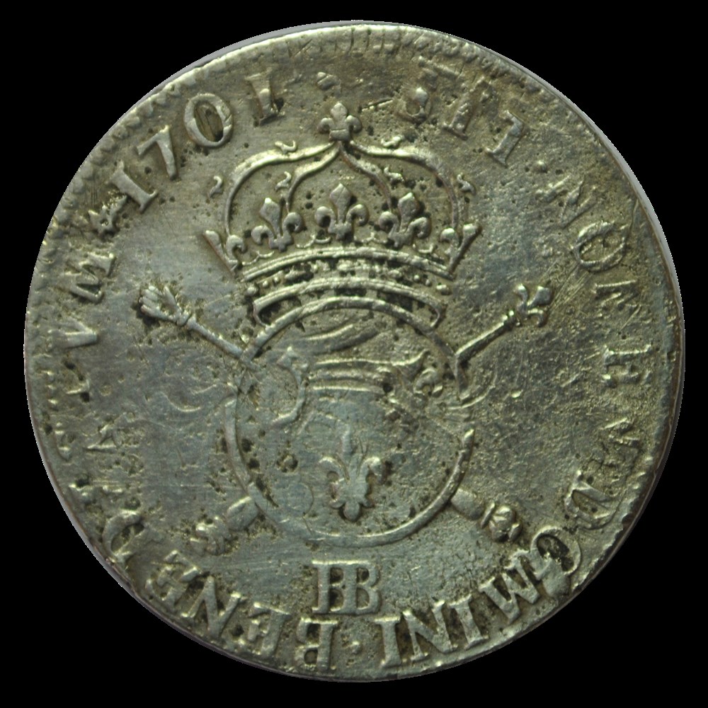 LOUIS XIV Pièce de trente-quatre sols et demi aux insignes 1701 Strasbourg monnaies louis xiv piece de trente quatre sols et demi aux insignes 1701 strasbourg
