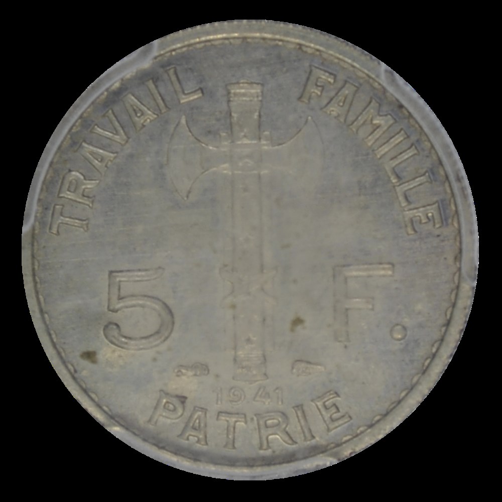 Petain 5 Francs 1941 monnaies petain 5 francs 1941