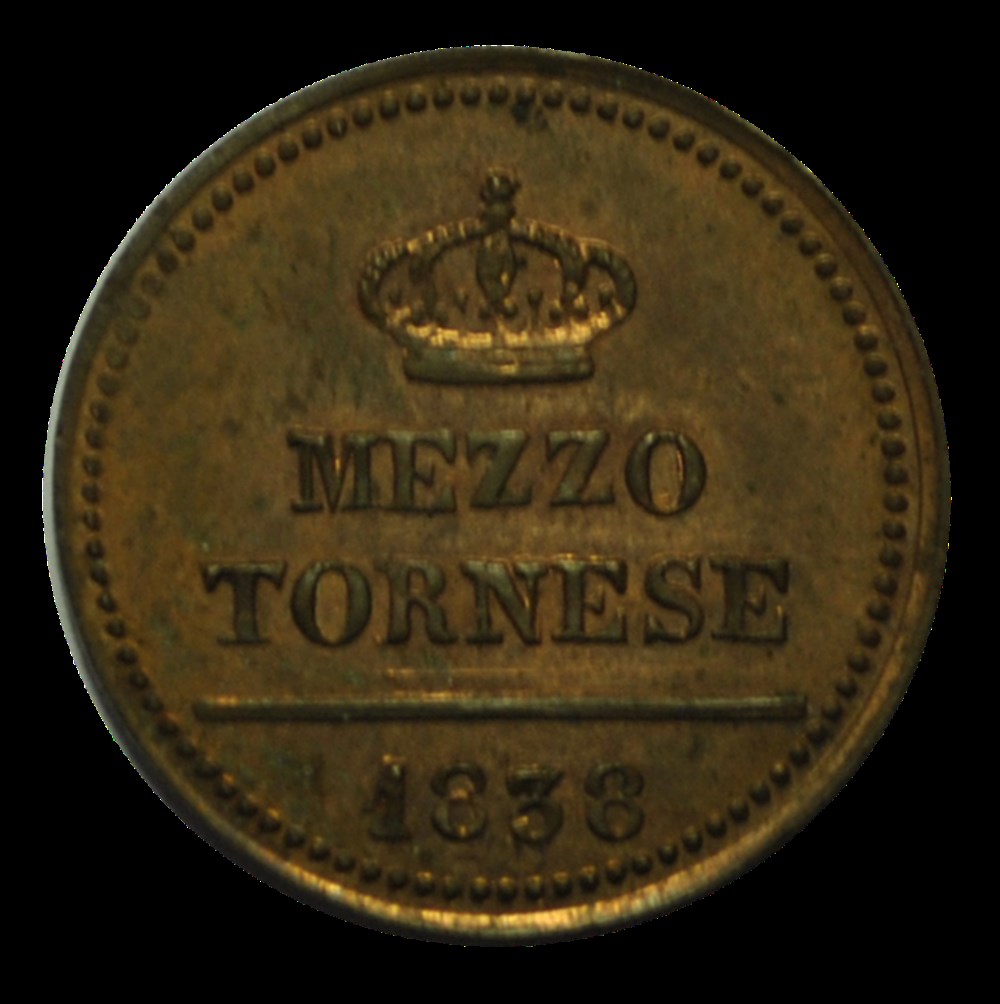 monnaies demi tornese ferdinand ii 1838 naples
