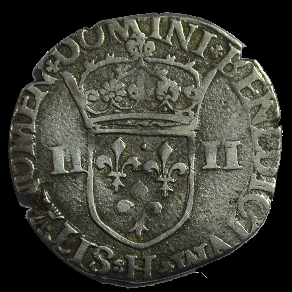 monnaies henri iv quart ecu croix feuillue de face 1601 la rochelle