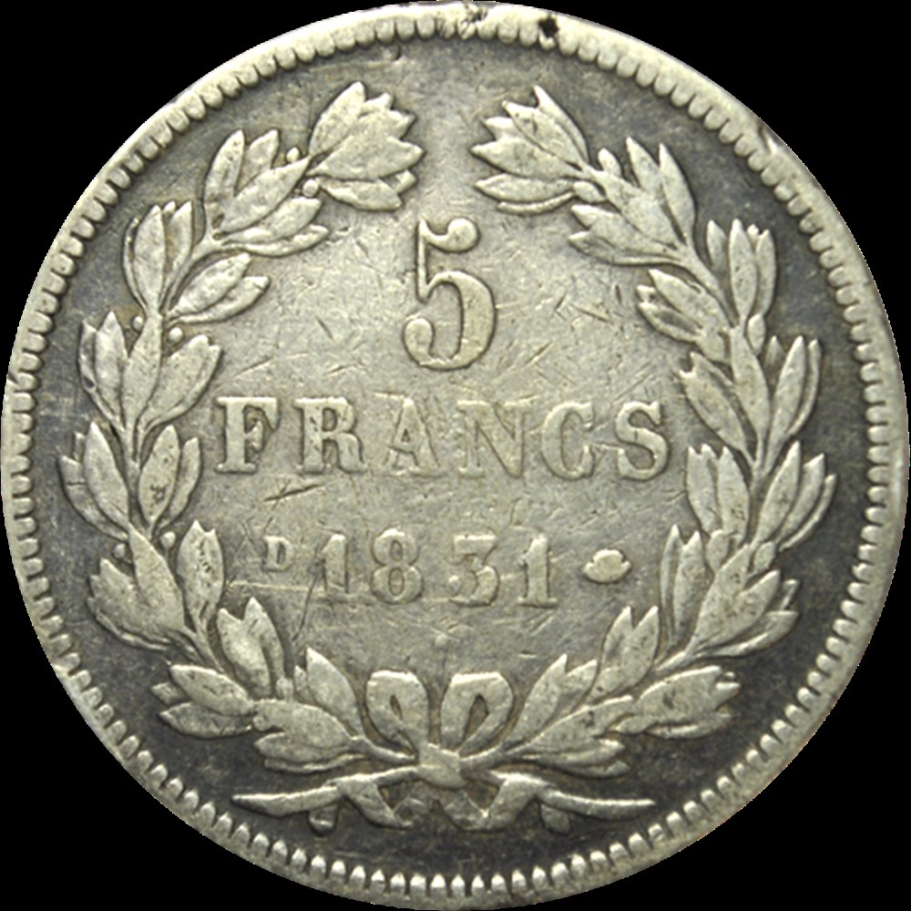 5 Francs Louis-Philippe 1831 D monnaies 5 francs louis philippe 1831 d