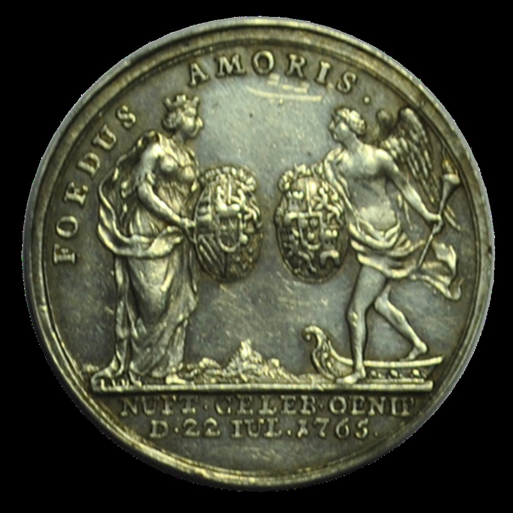 Jeton AMOUR ET MARIAGE Mariage de l'archiduc d'Autriche et de l'infante d'Espagne 1765 monnaies jeton amour et mariage mariage de archiduc autriche et de infante espagne 1765