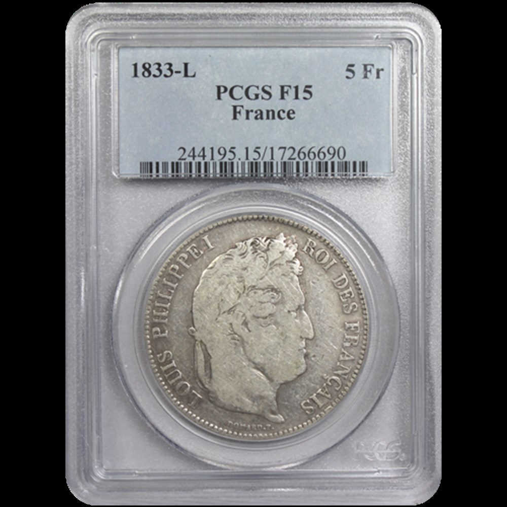 5 Francs Louis-Philippe 1833 L monnaies 5 francs louis philippe 1833 l